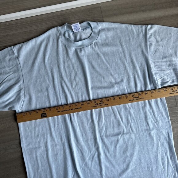 Vintage Jerzees Blank Baby Blue Shirt One Size Fits All Big Tall Single Stitch - Picture 4 of 7